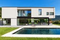 Modern villa with pool Royalty Free Stock Photo