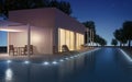 Modern villa with water pool Royalty Free Stock Photo