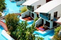 Modern villas with swimming pool at luxury hotel Royalty Free Stock Photo