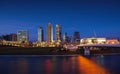 Modern Vilnius, night scene with skyscrapers Royalty Free Stock Photo