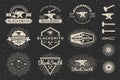 Modern Vintage Blacksmith and Metalworks Badge Logo Royalty Free Stock Photo