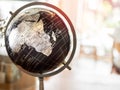 Modern vintage style black earth globe