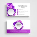 Modern violet round business card template