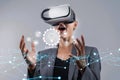 Modern Virtual Reality Experience in Education for Engaging Online Learning with Interactive Technology and Innovative Royalty Free Stock Photo