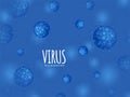 Modern virus infected blue background