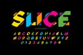 Modern vivid color sliced style font