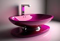 Modern vivid magenta bathroom sink, ai generated