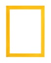 Modern vivid yellow picture frame on white