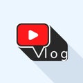 Modern vlog logo, flat style