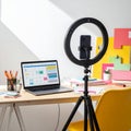 Modern Vlogger Setup for Live Streaming and Content Creation Royalty Free Stock Photo