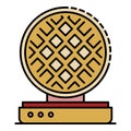 Modern waffle-iron icon color outline vector Royalty Free Stock Photo