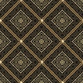 Modern waffle seamless pattern. Waffled ornamental ropes background. Grid repeat rhombus backdrop. Greek ornaments. Rhombus frames