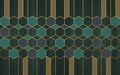 Modern wall decor geometric hexagon wallpaper.3d abstract, golden pattern lines and marble and black shapes Royalty Free Stock Photo