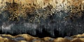 modern wall frame canvas art wallpaper. 3d golden, black mountains in dark background. wall home decorative and canvas print