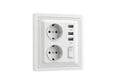 Modern wall outlet with usb ports Royalty Free Stock Photo