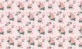 Modern wallpaper floral pattern for Valentine with peach rose flower design Royalty Free Stock Photo