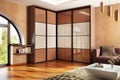 Modern wardrobe in the big house