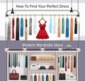 Modern Wardrobe Realistic Banners Royalty Free Stock Photo