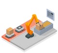 Modern Warehouse Colored Isometric Composition