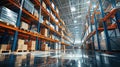 The modern warehouse facility. AI generated Royalty Free Stock Photo