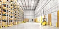 Modern warehouse full of cardboard boxes. Royalty Free Stock Photo