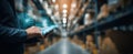 The Modern Warehouse Management with Innovative Digital Technology and Data Analysis.AI generated image Royalty Free Stock Photo