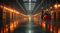 Modern Warehouse with Robotic Forklift Generative AI