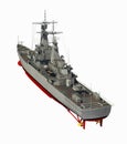 Modern Warship Over White Background Royalty Free Stock Photo