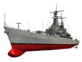 Modern Warship Over White Background Royalty Free Stock Photo