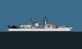Modern warship. Type 23 duke-class frigate. Royal navy anti-submarine frigate.