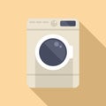 Modern wash machine icon flat vector. Household object