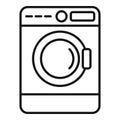 Modern wash machine icon outline vector. Household object