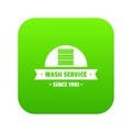 Modern wash service icon green vector