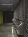 Modern washhouse of public toilets underground..Space designed with grids