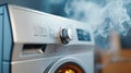 Modern washing machine with steam feature in action Royalty Free Stock Photo