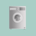 A modern washing machine. Vector icon.On blue background Royalty Free Stock Photo