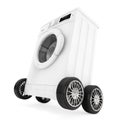 Modern Washing Machine on Wheels. 3d Rendering