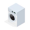 Modern washing machine on white background Royalty Free Stock Photo