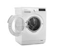 Modern washing machine on white background Royalty Free Stock Photo