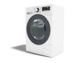 Modern washing machine white for washing things left 3d render o Royalty Free Stock Photo