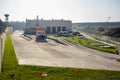 Modern waste recycling processing plant. Separate garbage collection. Recycling and storage of waste for further disposal Royalty Free Stock Photo