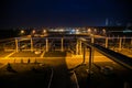 Modern wastewater treatment plant of chemical factory at night Royalty Free Stock Photo