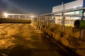 Modern wastewater treatment plant of chemical factory at night. Royalty Free Stock Photo