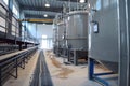 Modern wastewater treatment plant of chemical factory. Water purification tanks