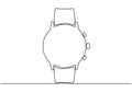 Modern watch one line drawing. Continuous hand drawn hand gadget