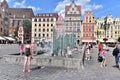 Modern water fountain in Wroclaw