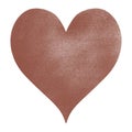 Modern watercolor brown heart artwork.Expressive love graphic for valentines day Royalty Free Stock Photo