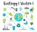 Modern watercolor design vector illustration, concept of ecology and saving earth environment problem Royalty Free Stock Photo