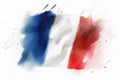 Watercolor painting of French flag for the Bastille Day of France Royalty Free Stock Photo
