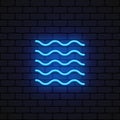 Modern wave icon neon, great design for any purposes. Vector illustration